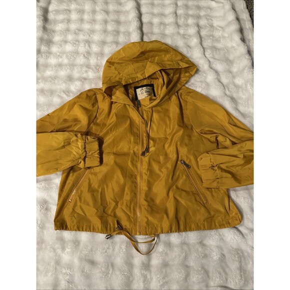 Ci Sono Women’s Medium Yellow Rain Jacket Windbreaker Lightweight Mustard Zipper - Picture 1 of 12